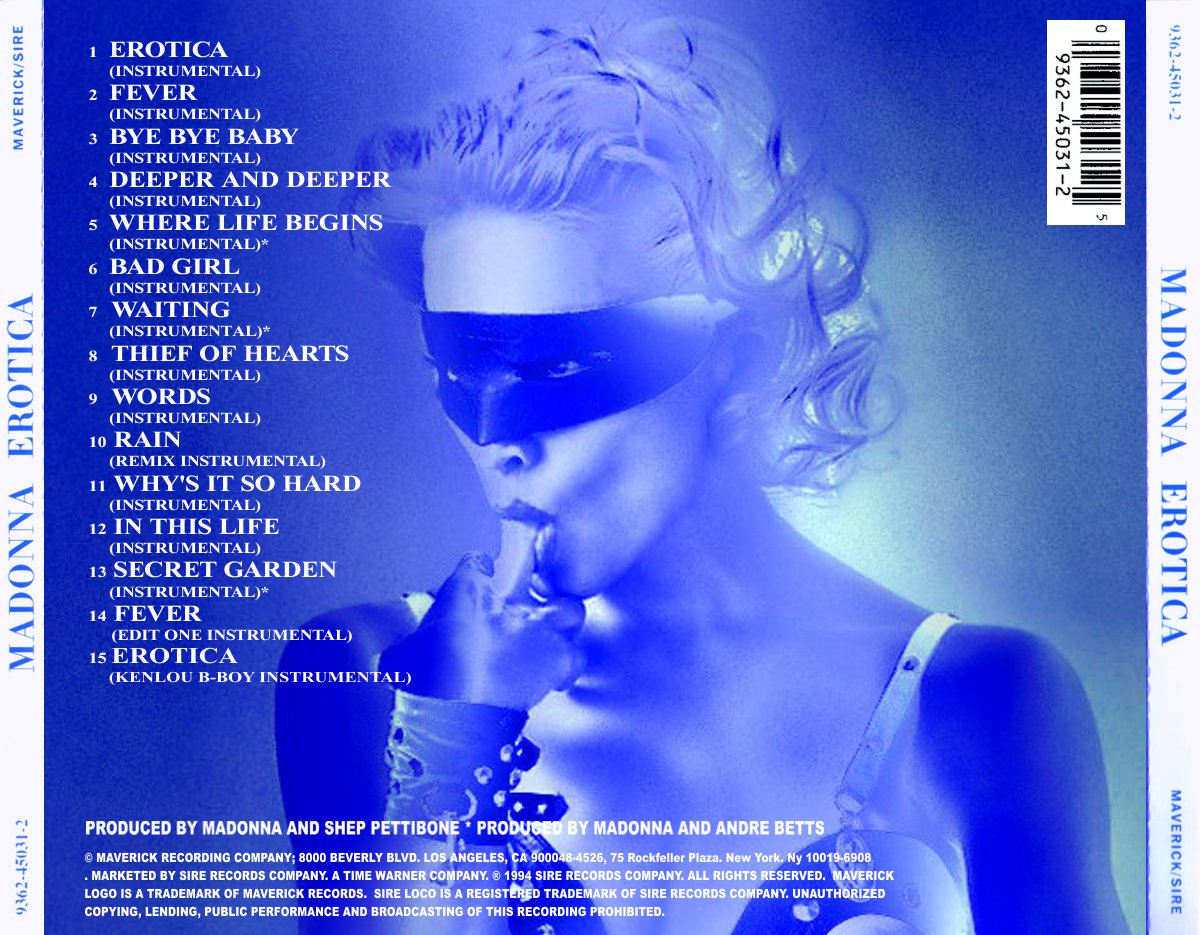 Madonna Fanmade Covers Erotica Instrumental Album